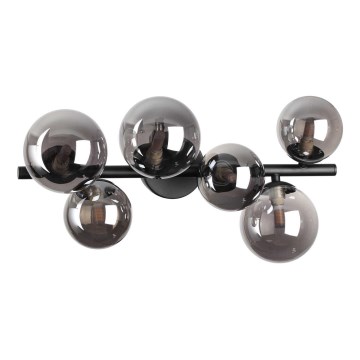 Ideal Lux - LED felületre szerelhető csillár PERLAGE 6xG9/3W/230V 49 cm fekete/füstfekete
