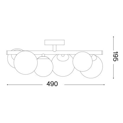 Ideal Lux - LED Felületre szerelhető csillár PERLAGE 6xG9/3W/230V 49 cm fekete/füstös