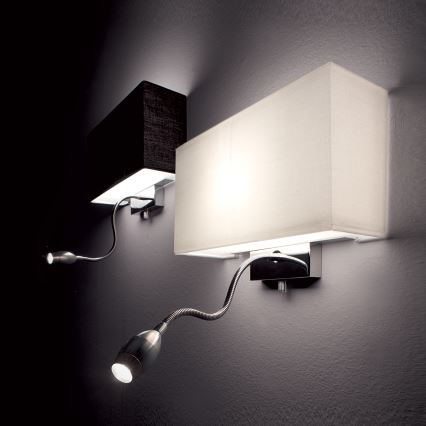 Ideal Lux - LED flexibilis fali lámpa HOTEL 1xE27/60W/230V + LED/1,5W/230V