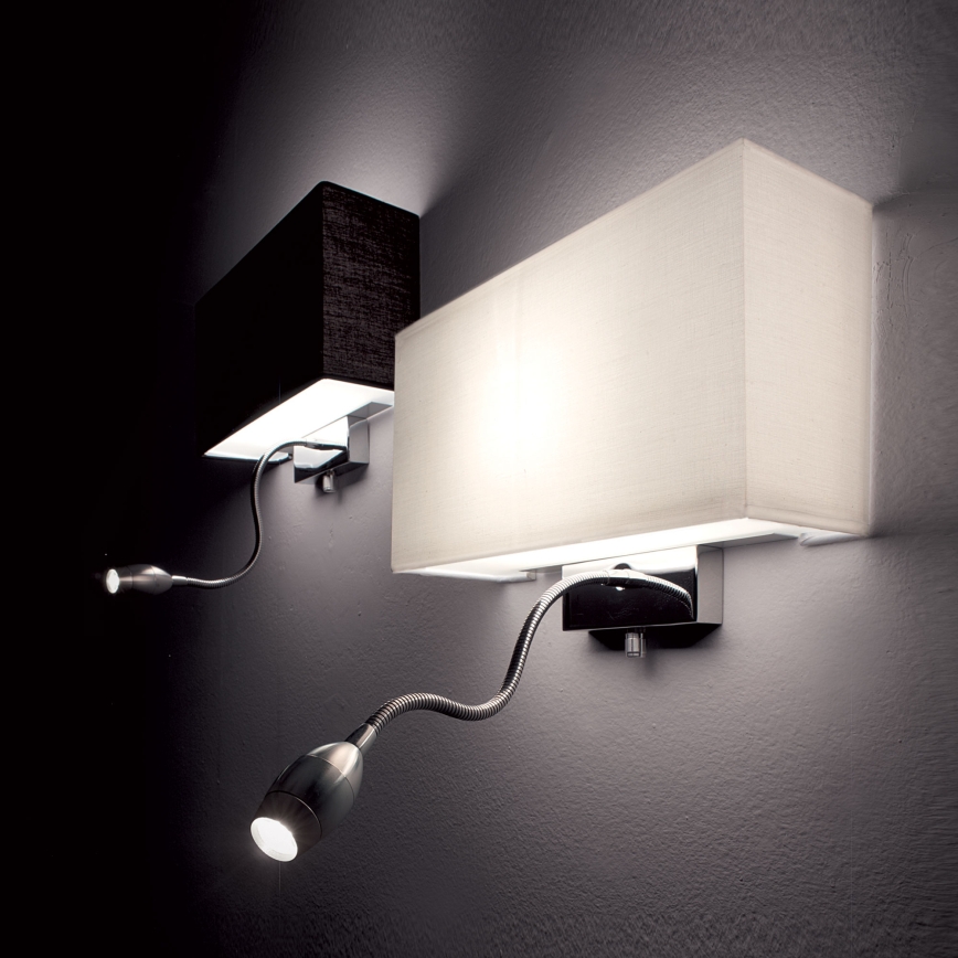 Ideal Lux - LED flexibilis fali lámpa HOTEL 1xE27/60W/230V + LED/1,5W/230V