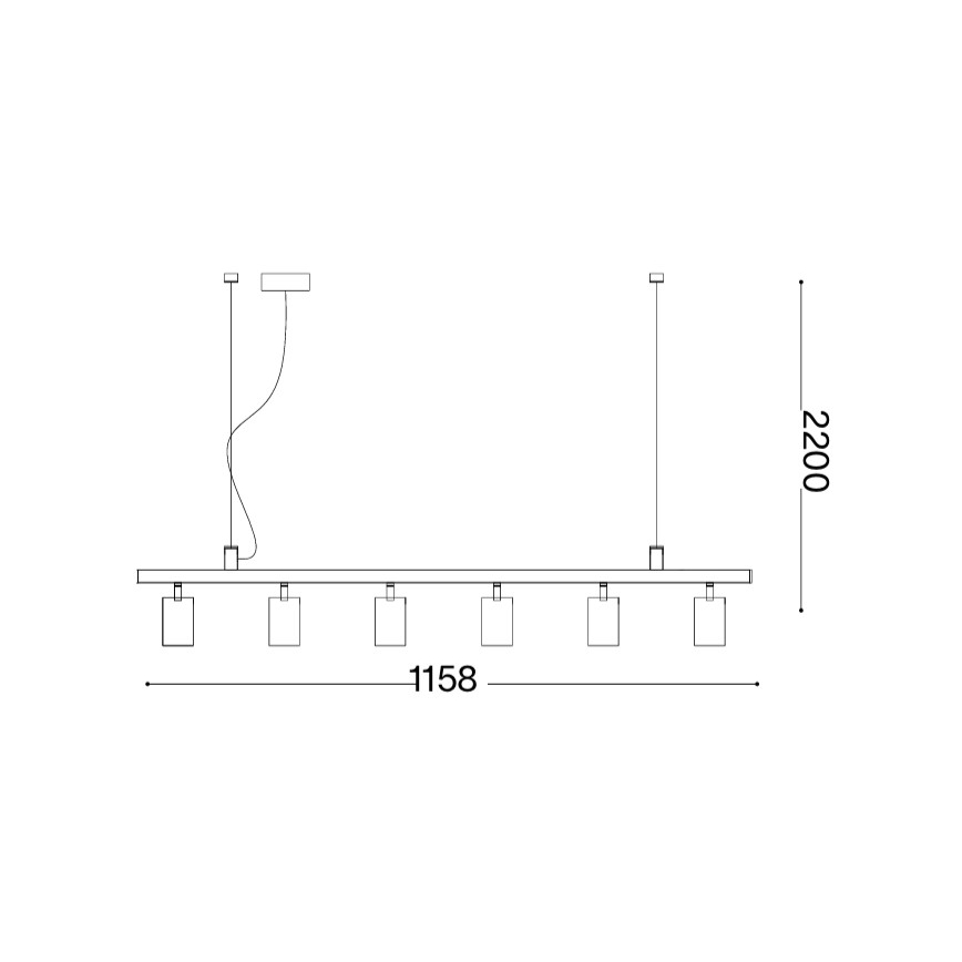 Ideal Lux - LED függeszték kábelen DYNAMITE 6xGU10/7W/230V CRI 90 fekete