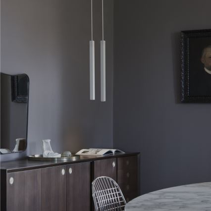 Ideal Lux - LED függeszték kábelen LOOK 1xGU10/7W/230V CRI 90 átm. 6 cm fehér