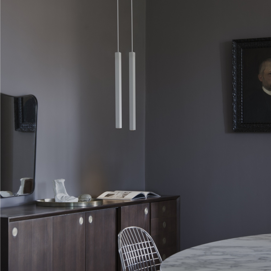 Ideal Lux - LED függeszték kábelen LOOK 1xGU10/7W/230V CRI 90 átm. 6 cm fehér