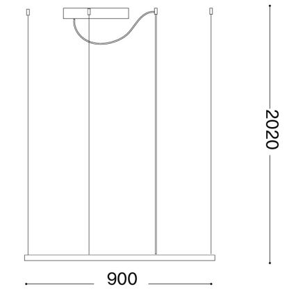 Ideal Lux - LED csillár zsinóron ORACLE SLIM LED/53W/230V 3000K CRI 90 90x90 cm arany
