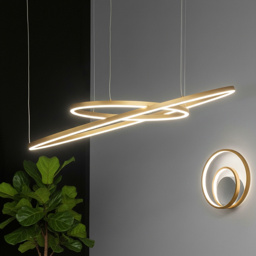 Ideal Lux - LED csillár kábelen ORACLE SLIM LED/29W/230V 3000K CRI 90 Ø 50 cm arany