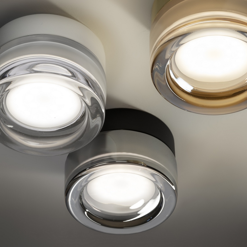 Ideal Lux - LOLLY LED fürdőszobai mennyezeti lámpa 1xGX53/9W/230V átm. 10,5 cm IP44 fekete/füstszínű