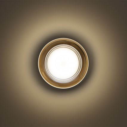 Ideal Lux - LED fürdőszobai mennyezeti lámpa LOLLY 1xGX53/9W/230V átm. 10,5 cm IP44 arany/füstös bézs