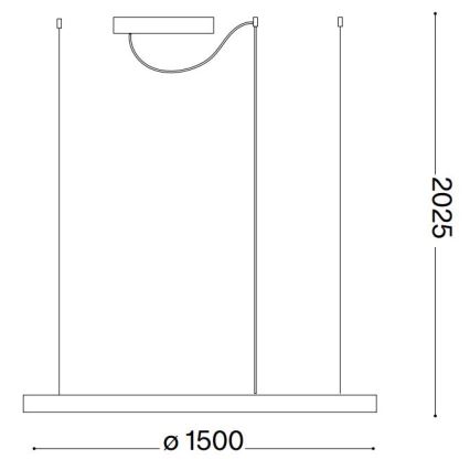 Ideal Lux - LED kábeles függeszték ORACLE SLIM LED/83W/230V 2700K CRI 90 átmérő 150 cm fekete