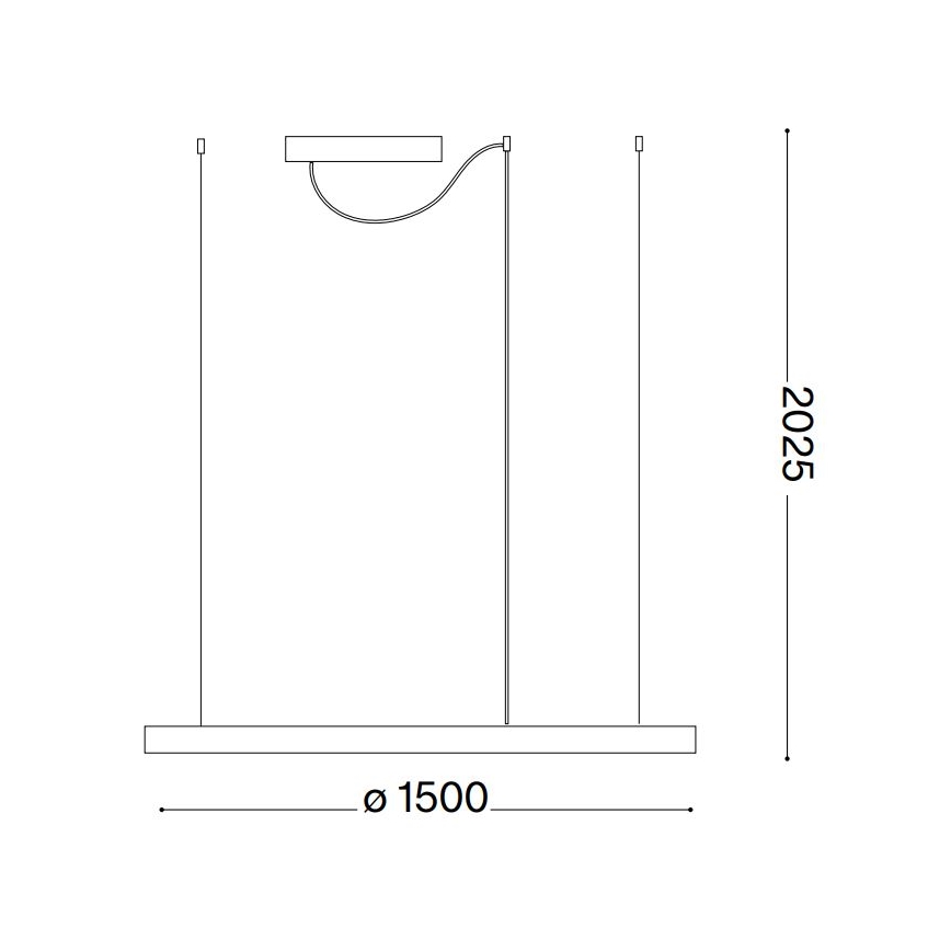 Ideal Lux - LED kábeles függeszték ORACLE SLIM LED/83W/230V 2700K CRI 90 átmérő 150 cm fekete