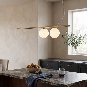 Ideal Lux - LED kábeles csillár PERLINE 2xG9/3W/230V aranyszínű