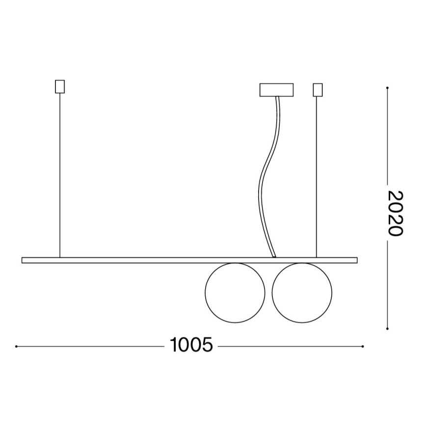 Ideal Lux - LED kábeles csillár PERLINE 2xG9/3W/230V aranyszínű