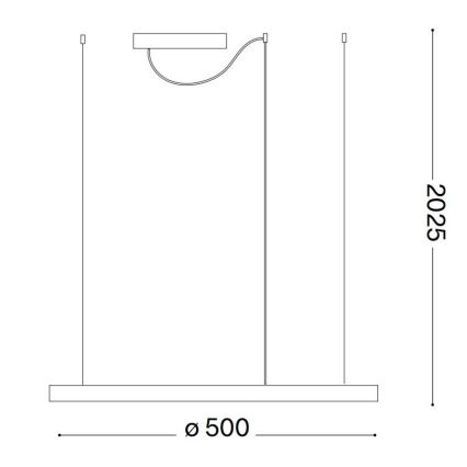 Ideal Lux - ORACLE SLIM kábeles LED függeszték LED/29W/230V 3000K CRI 90 átm. 50 cm fehér