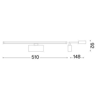 Ideal Lux - LED Képmegvilágító ALMA LED/12,5W/230V 51 cm CRI 90 arany