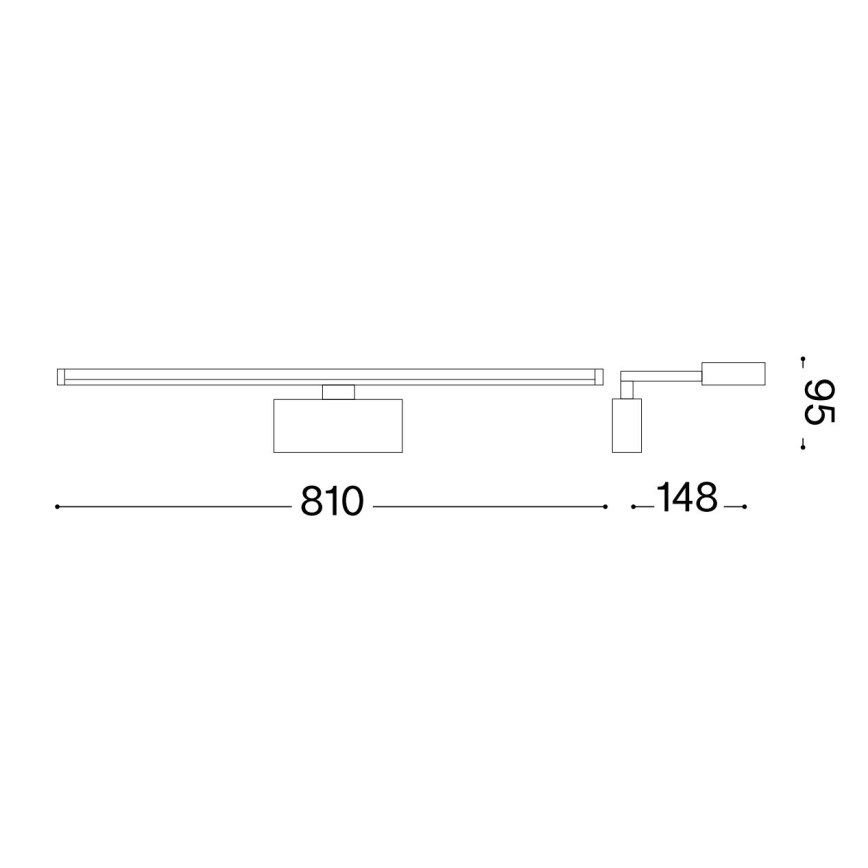 Ideal Lux - LED Képmegvilágító ALMA LED/18W/230V 81 cm CRI 90 arany