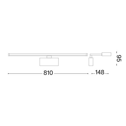 Ideal Lux - LED Képmegvilágító ALMA LED/18W/230V 81 cm CRI 90 arany