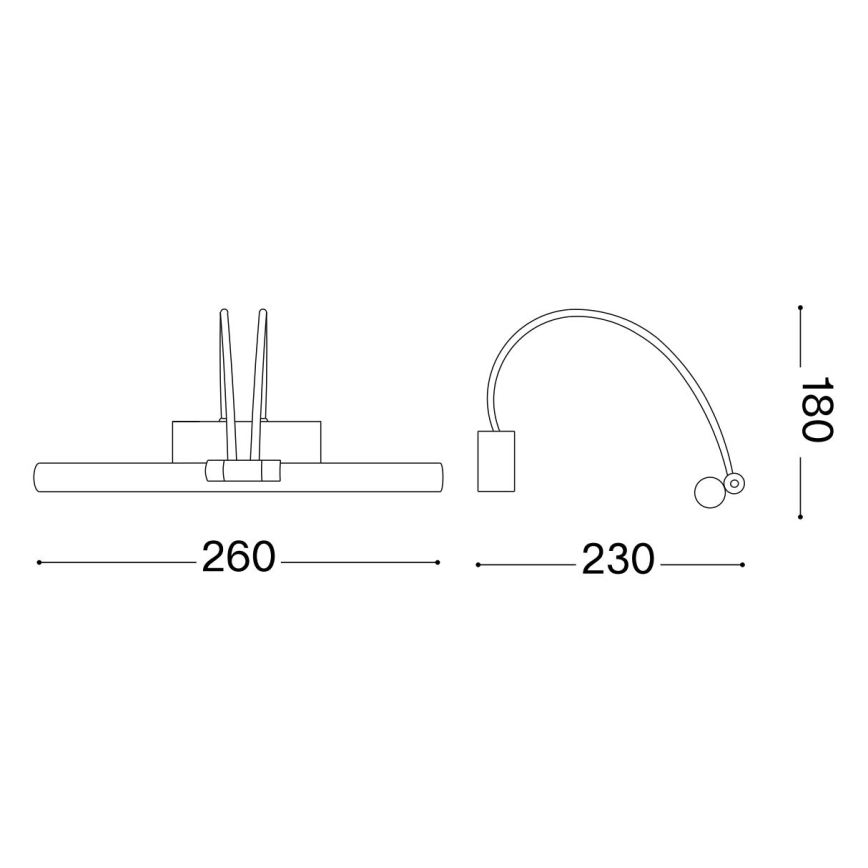 Ideal Lux - LED képmegvilágító BOW LED/3,5W/230V CRI 90 26 cm aranyszínű