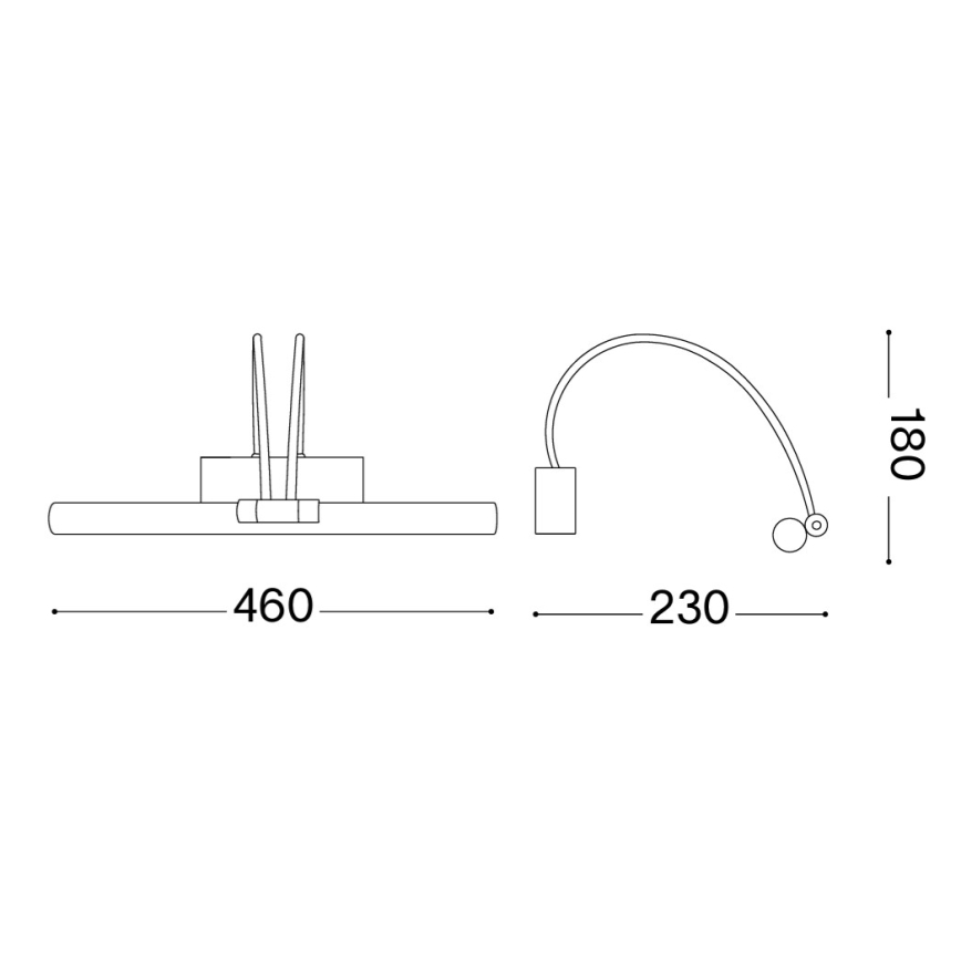 Ideal Lux - LED Képmegvilágító BOW LED/4,6W/230V 46 cm CRI 90 arany