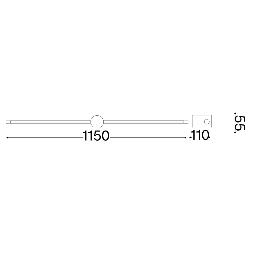 Ideal Lux - LED Képmegvilágító FILO LED/16W/230V 115 cm CRI 90 fekete