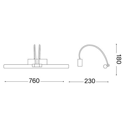 Ideal Lux - LED képvilágító BOW LED/8W/230V fényes króm