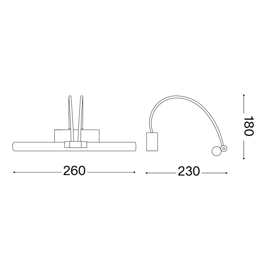 Ideal Lux - LED képvilágító lámpa BOW LED/3,5W/230V CRI 90 26 cm sárgaréz