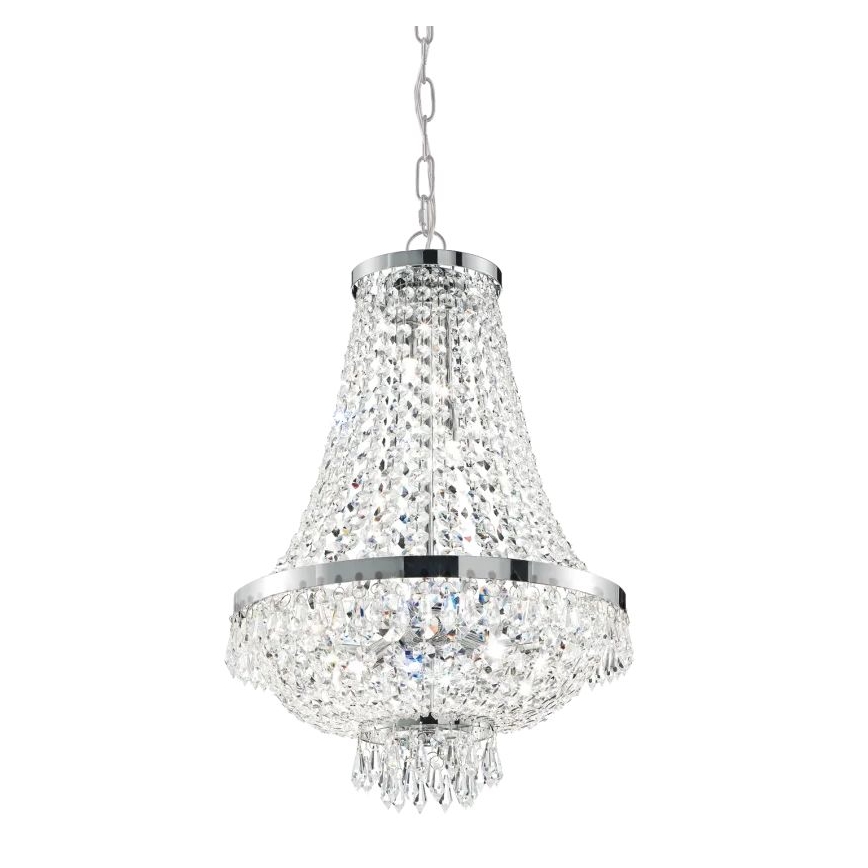 Ideal Lux - LED Kristály csillár láncon CAESAR 6xG9/3W/230V átm. 38 cm fényezett króm