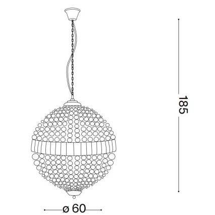Ideal Lux - LED Kristály csillár láncon LUXOR 12xG9/3W/230V átm. 60 cm átlátszó