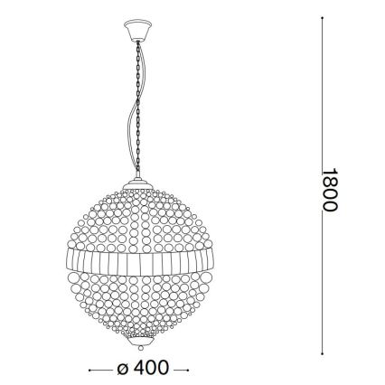 Ideal Lux - LED Kristály csillár láncon LUXOR 6xG9/3W/230V átm. 40 cm átlátszó