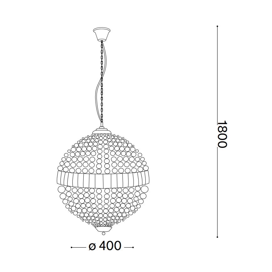 Ideal Lux - LED Kristály csillár láncon LUXOR 6xG9/3W/230V átm. 40 cm átlátszó