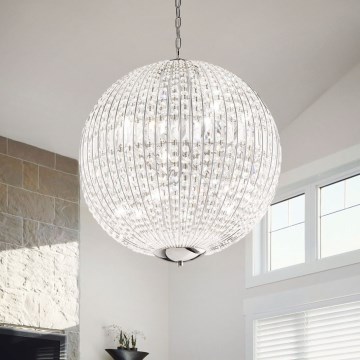 Ideal Lux - LED Kristály csillár láncon LUXOR 8xG9/3W/230V átm. 50 cm átlátszó
