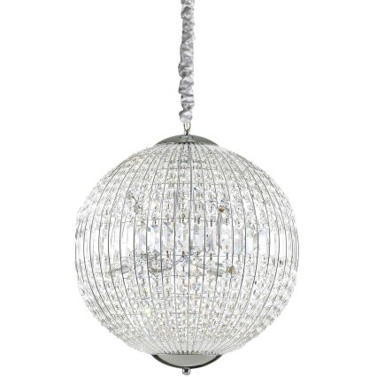 Ideal Lux - LED Kristály csillár láncon LUXOR 8xG9/3W/230V átm. 50 cm átlátszó