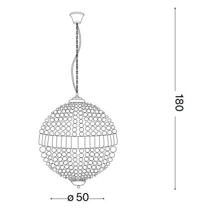 Ideal Lux - LED Kristály csillár láncon LUXOR 8xG9/3W/230V átm. 50 cm átlátszó