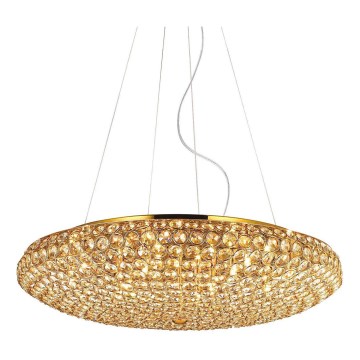 Ideal Lux - LED Kristály csillár zsinóron KING 12xG9/3W/230V átm. 65 cm arany