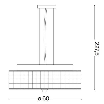 Ideal Lux - LED Kristály csillár zsinóron ROMA 12xG9/3W/230V átm. 60 cm fényezett króm