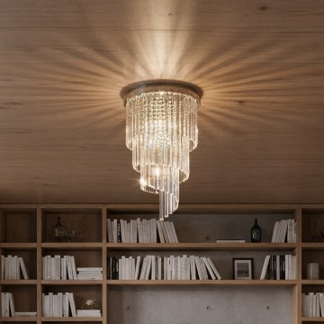 Ideal Lux - LED kristály felületre szerelhető csillár CARLTON 8xE14/40W/230V átm. 40 cm fényes króm