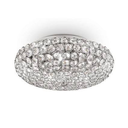 Ideal Lux - LED Kristály mennyezeti lámpa KING 5xG9/3W/230V átm. 38 cm fényezett króm