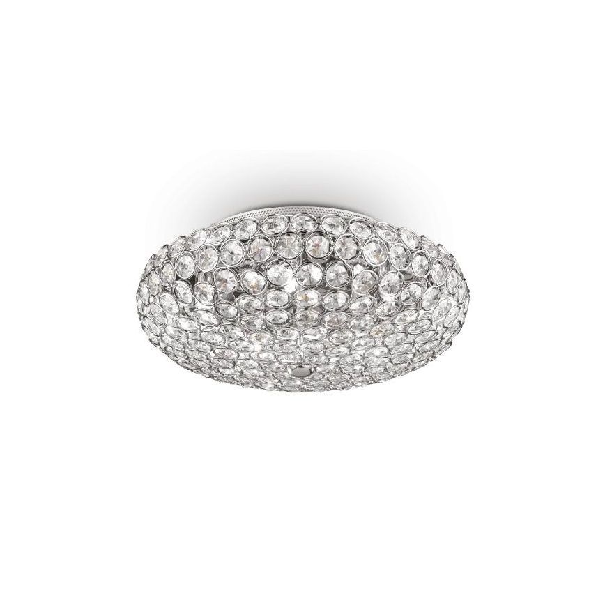 Ideal Lux - LED Kristály mennyezeti lámpa KING 5xG9/3W/230V átm. 38 cm fényezett króm