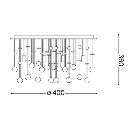 Ideal Lux - LED Kristály mennyezeti lámpa MOONLIGHT 8xG9/3W/230V átm. 40 cm arany