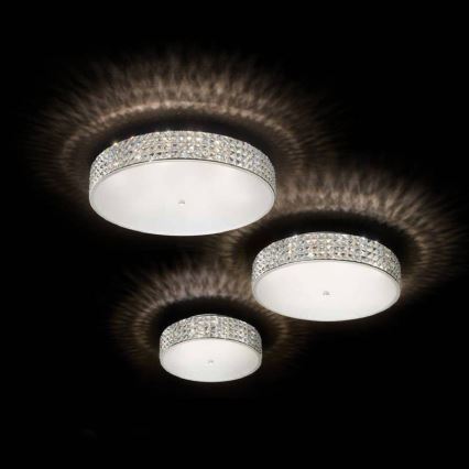 Ideal Lux - LED Kristály mennyezeti lámpa ROMA 9xG9/3W/230V átm. 50 cm fényezett króm