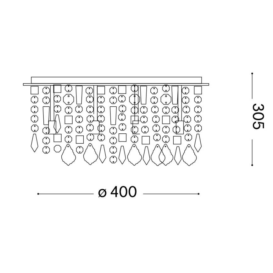 Ideal Lux - LED Kristály mennyezeti lámpa ROYAL 8xG9/3W/230V átm. 40 cm fényezett króm