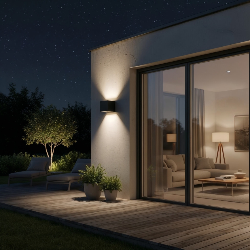 Ideal Lux - LED Kültéri fali lámpa ATOM LED/12W/230V CRI 90 IP54 fekete