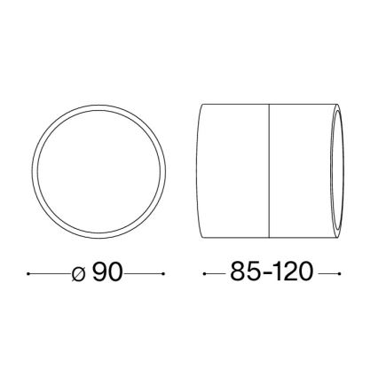 Ideal Lux - LED kültéri fali lámpatest OMEGA LED/7W/230V CRI 90 IP54 antracit