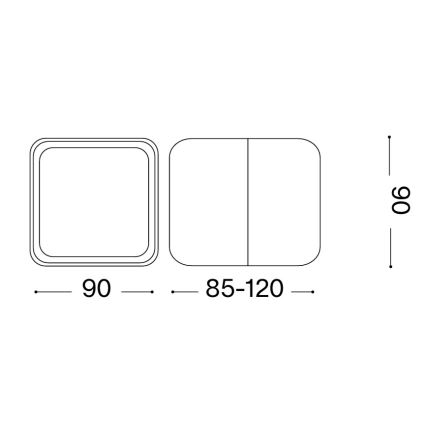 Ideal Lux - LED kültéri fali lámpatest OMEGA LED/7W/230V CRI 90 IP54 fehér