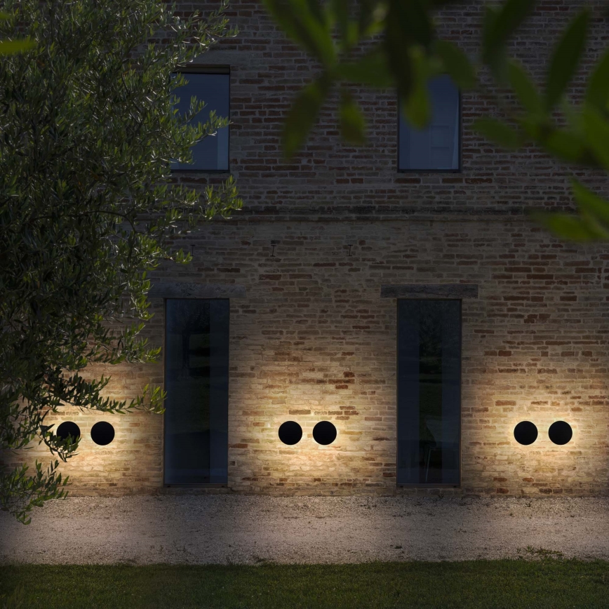 Ideal Lux - PUNTO LED kültéri fali világítótest, 12W/230V, CRI 90, Ø 24 cm, IP54, fekete