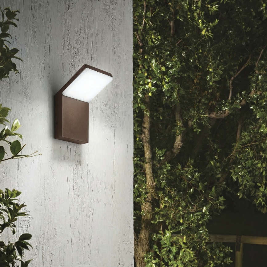 Ideal Lux - STYLE LED kültéri fali lámpatest, 8,5 W, 230 V, 3000 K, CRI 90, IP54, barna