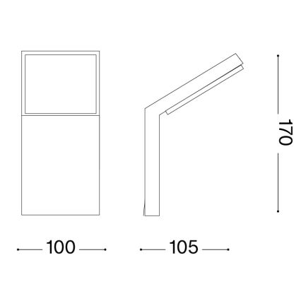Ideal Lux - STYLE LED kültéri fali lámpatest, 8,5 W, 230 V, 3000 K, CRI 90, IP54, barna