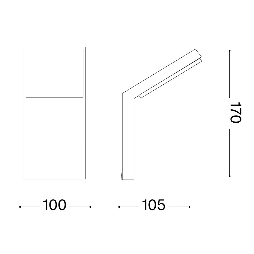 Ideal Lux - STYLE LED kültéri fali lámpatest, 8,5 W, 230 V, 3000 K, CRI 90, IP54, barna
