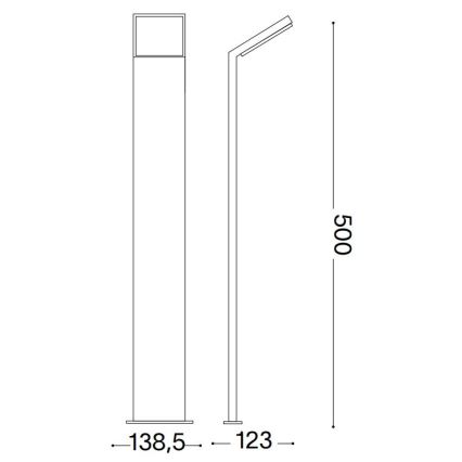 Ideal Lux - LED Kültéri lámpa STYLE LED/8,5W/230V 4000K 50 cm CRI 90 IP54 fekete
