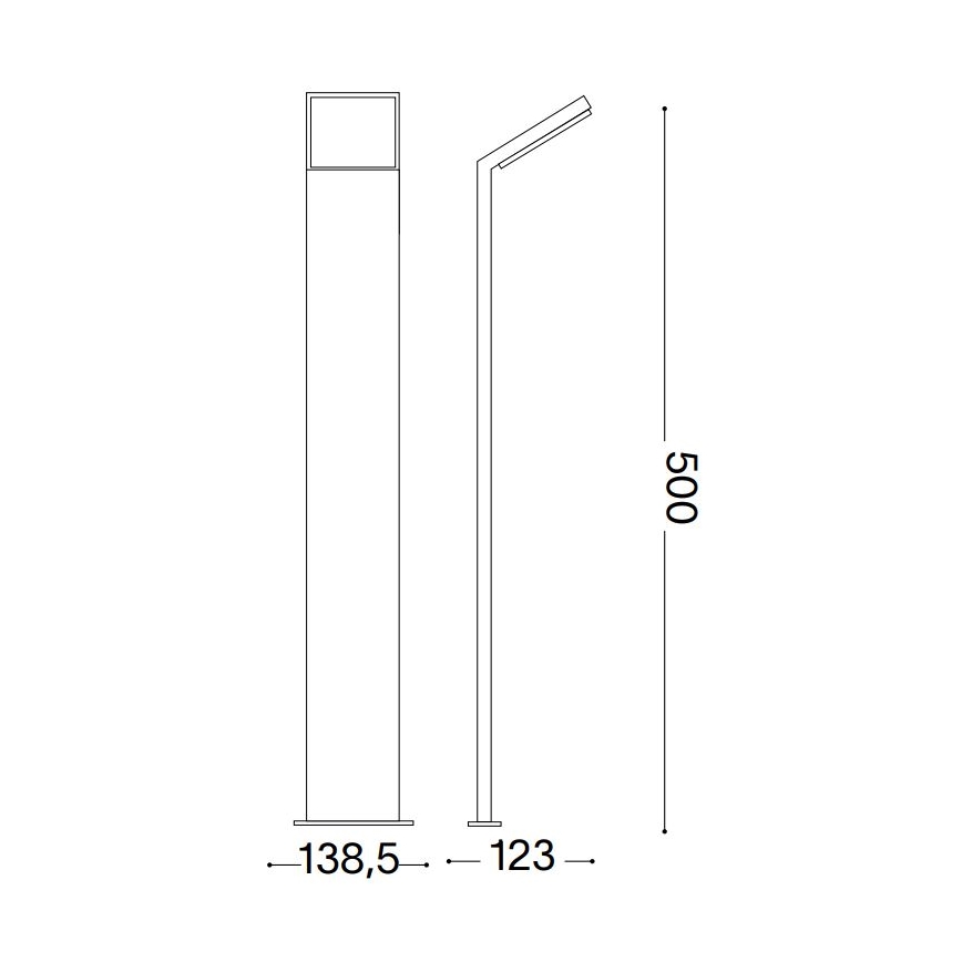 Ideal Lux - LED Kültéri lámpa STYLE LED/8,5W/230V 4000K 50 cm CRI 90 IP54 fekete