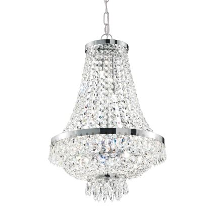 Ideal Lux - LED CAESAR kristálycsillár, láncon függő, 12xG9/3W/230V, átmérő 55 cm, fényes króm