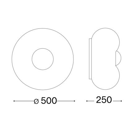 Ideal Lux - LED Mennyezeti lámpa ARIZONA 5xGX53/9W/230V átm. 50 cm fehér